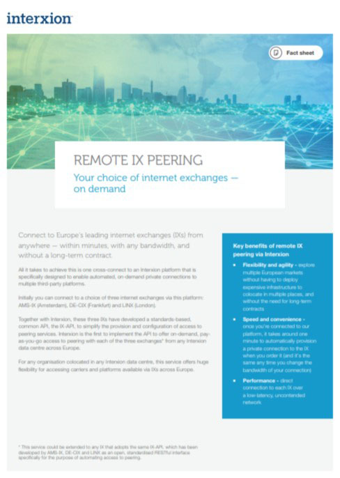 internet exchange remote peering cover